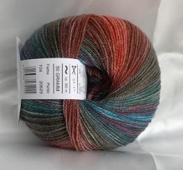 ONLine Linie 97 Starwool Lace color  % 104 cognac-grün-grau %